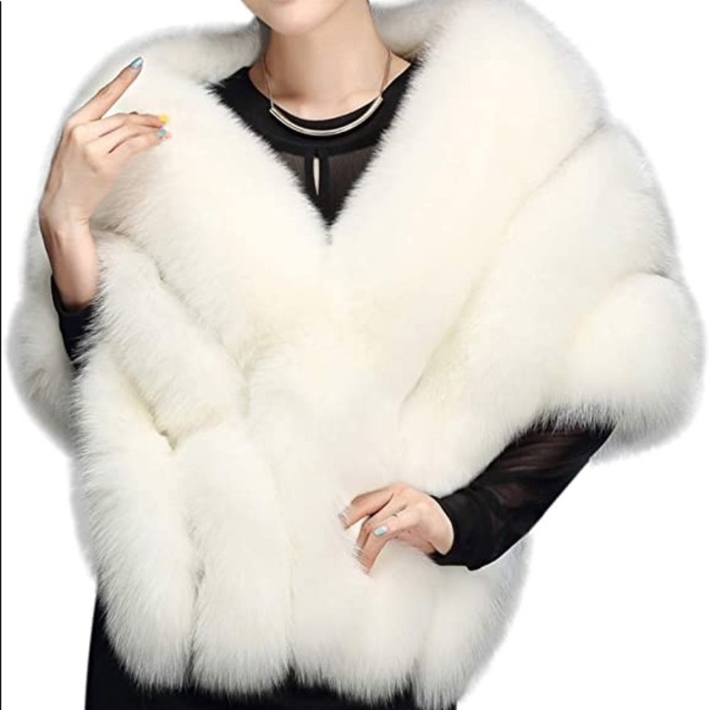 Faux Fox Fur Shawl